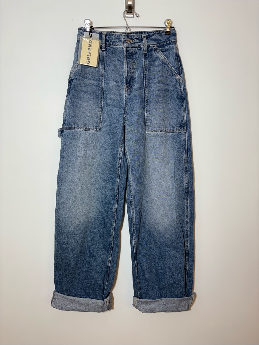 NEW GRLFRND Paola High Rise Barrel Leg Jeans Size 24 In Eaton Canyon - Picture 2 of 11
